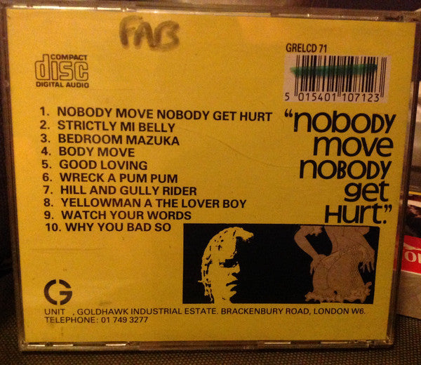 Yellowman : Nobody Move Nobody Get Hurt (CD, Album, RE)