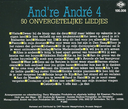 André van Duin : And're André 4 - 50 Onvergetelijke Liedjes (CD, Album, RP)