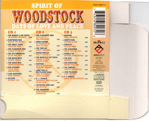 Various : Spirit Of Woodstock (Days Of Love And Peace) (3xCD, Comp)