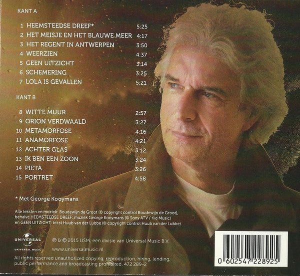 Boudewijn De Groot : Achter Glas (CD, Album)