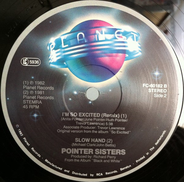 Pointer Sisters : I Need You / I'm So Excited (12")