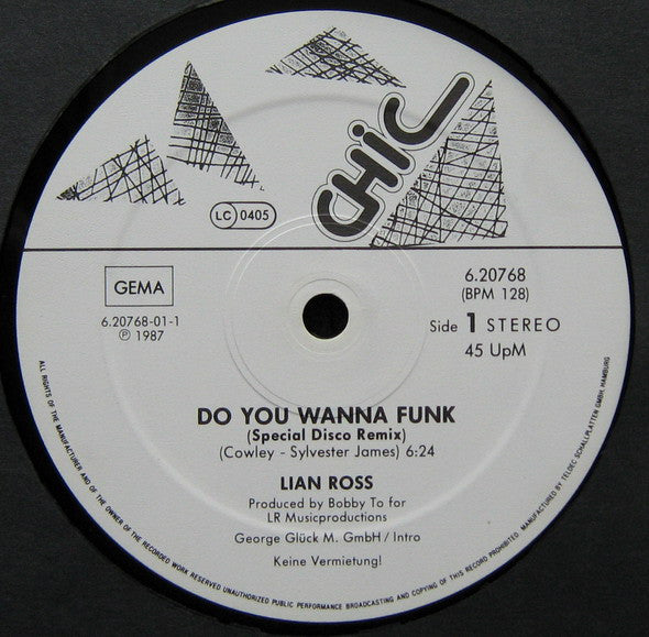 Lian Ross : Do You Wanna Funk (Special Disco Remix) (12", Maxi)