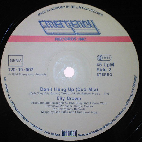 Elly Brown : Don't Hang Up (12", Maxi)