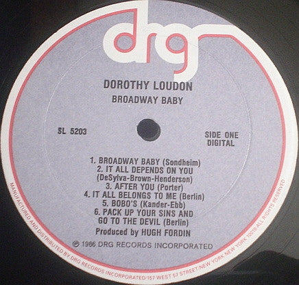 Dorothy Loudon : Broadway Baby (LP, Album)
