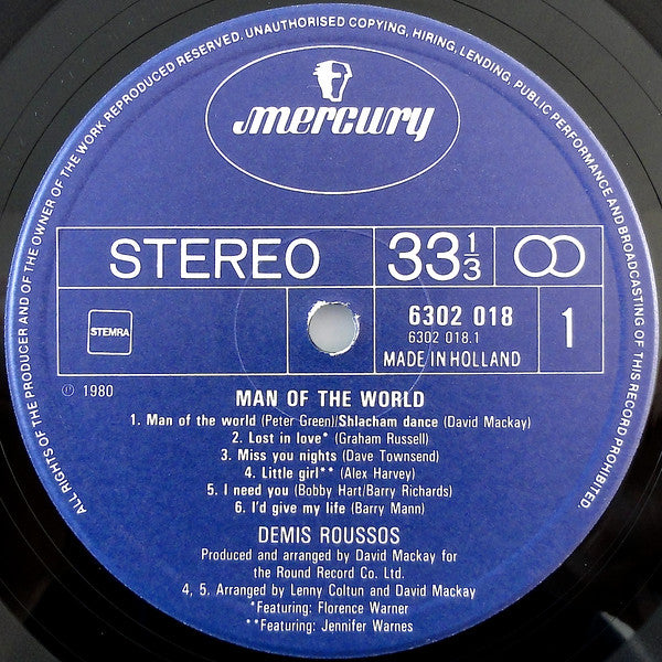 Demis Roussos : Man Of The World  (LP, Album)