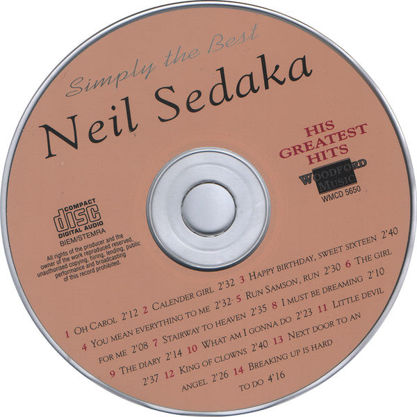 Neil Sedaka : Oh Carol (His Greatest Hits) (CD, Comp)