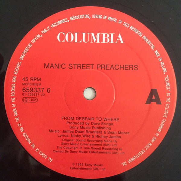 Manic Street Preachers : From Despair To Where (12", Single)