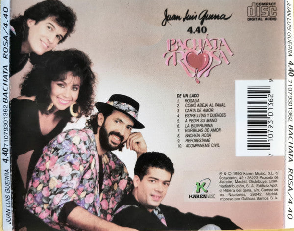 Juan Luis Guerra 4.40 : Bachata Rosa (CD, Album, RE)