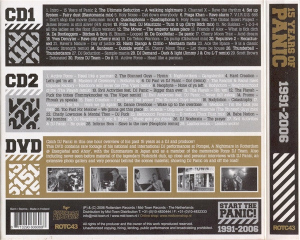 DJ Panic : 15 Years Of Panic (1991-2006) (2xCD, Comp, Mixed + DVD)