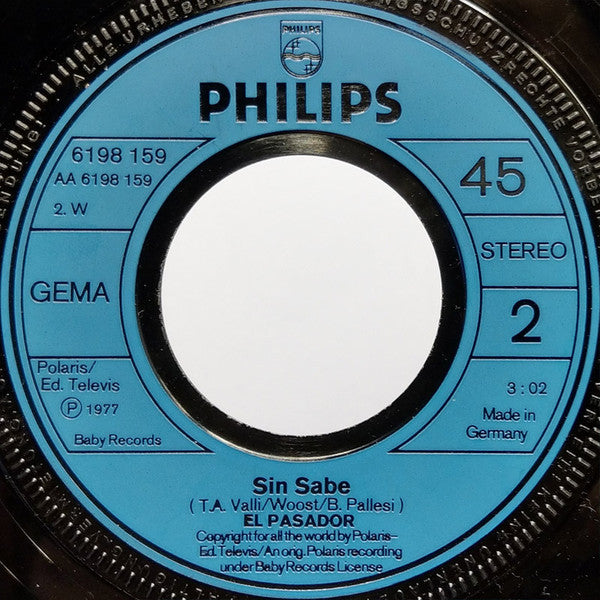 El Pasador : Amada Mia, Amore Mio (7", Single)
