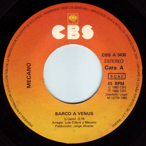 Mecano : Barco A Venus (7", Single)