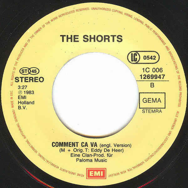 The Shorts : Comment Ça Va (7", Single)