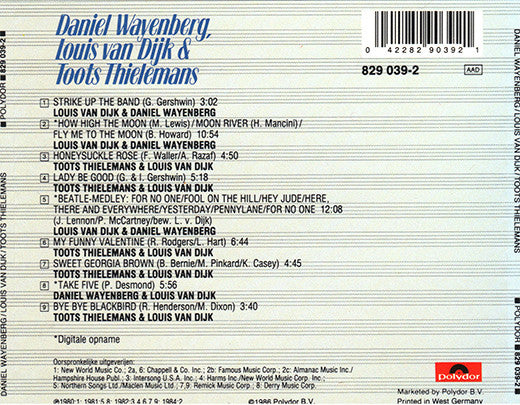 Daniel Wayenberg / Louis van Dijk / Toots Thielemans : Daniel Wayenberg / Louis van Dijk / Toots Thielemans (CD, Album)