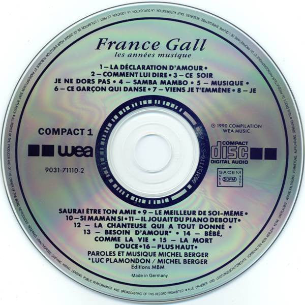 France Gall : Les Années Musique - Ihre Größten Erfolge (2xCD, Comp)