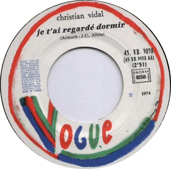 Christian Vidal : Sérénade (7", Single)