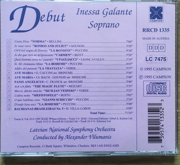 Inese Galante : Debut (CD, Album)