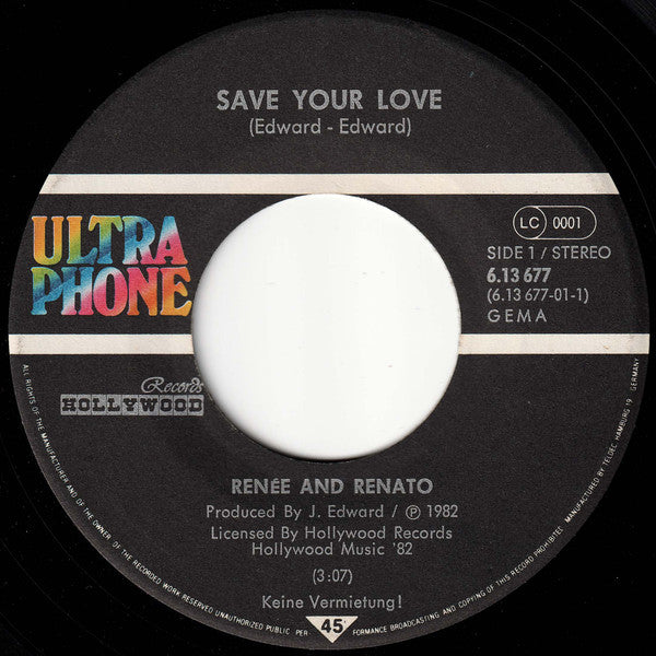 Renée & Renato : Save Your Love (7", Single)