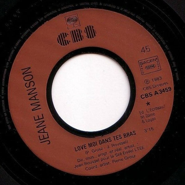 Jeane Manson : Love Moi Dans Tes Bras (7", Single)