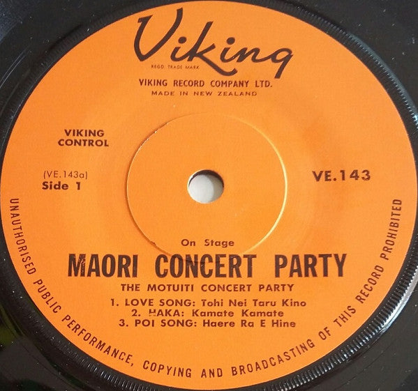 The Motuiti Concert Party : Maori Concert Party (7", EP, Mono)