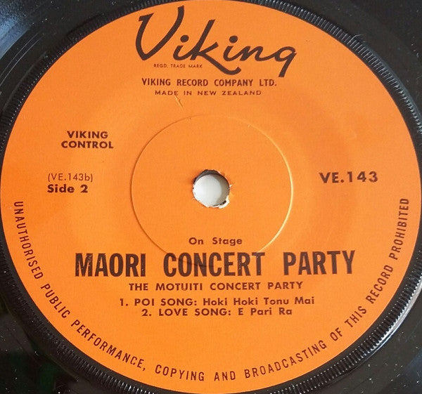 The Motuiti Concert Party : Maori Concert Party (7", EP, Mono)