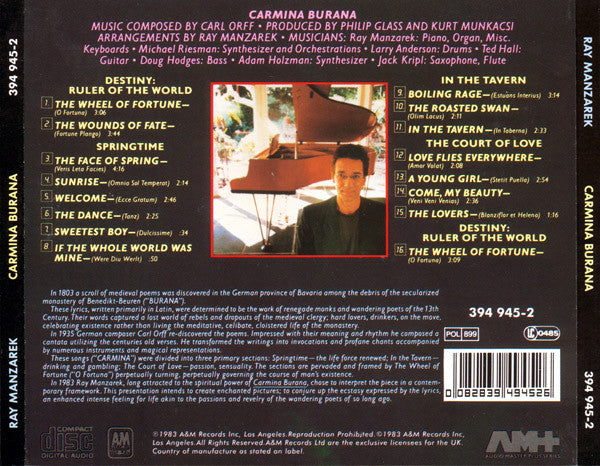Ray Manzarek : Carmina Burana (CD, Album, RE)