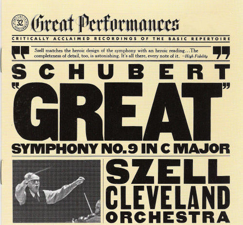 Franz Schubert, George Szell, The Cleveland Orchestra : "Great" Symphony No. 9 In C-Major (LP, Album)