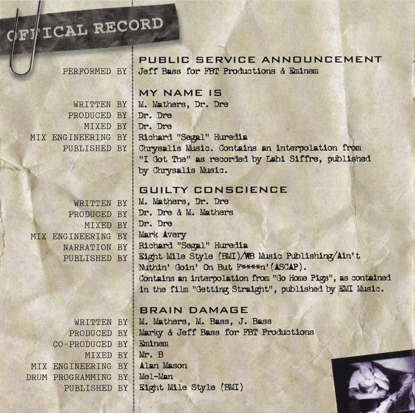 Eminem : The Slim Shady LP (CD, Album)