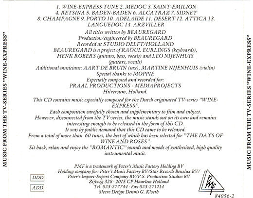 Beau Regard : Music From The TV-Series "Wine-Express" (CD, Album)