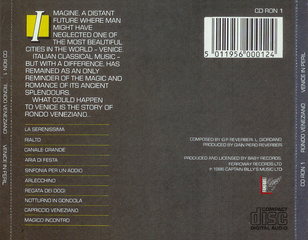Rondò Veneziano : Venice In Peril (CD, Album)