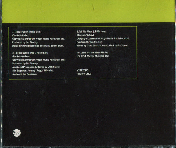 The Human League : Tell Me When (CD, Single, Promo)