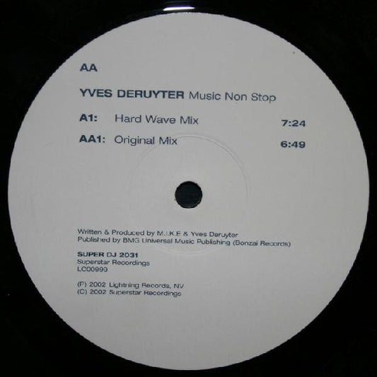 Yves Deruyter : Music Non Stop (12")
