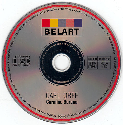 Carl Orff, Der Mozarteumchor Salzburg Und Das Mozarteum Orchester Salzburg : Carmina Burana (CD, Album)