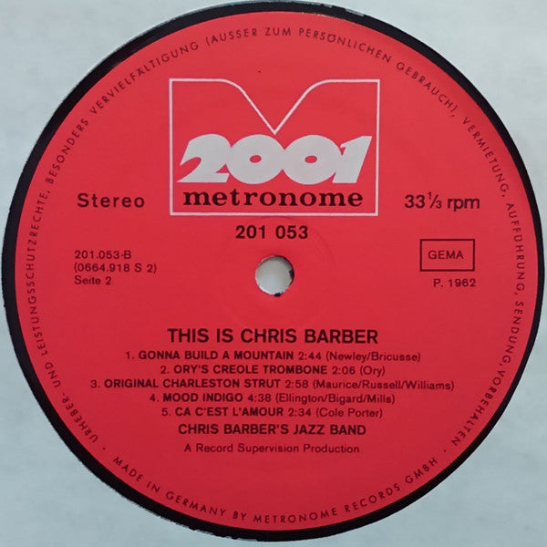 Chris Barber's Jazz Band : This Is Chris Barber (LP, Comp)