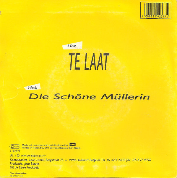 De Nieuwe Snaar : Te Laat (7", Single)