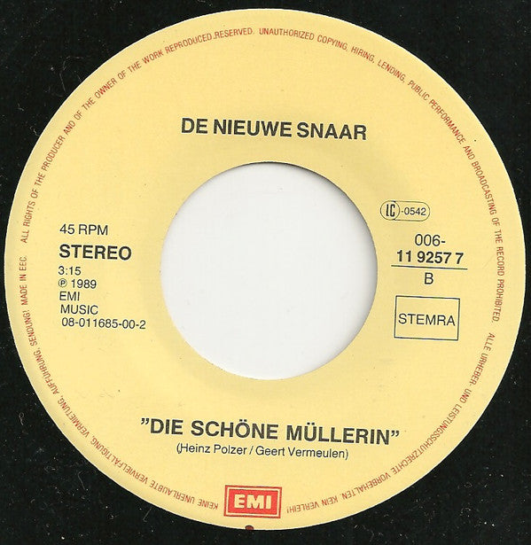 De Nieuwe Snaar : Te Laat (7", Single)