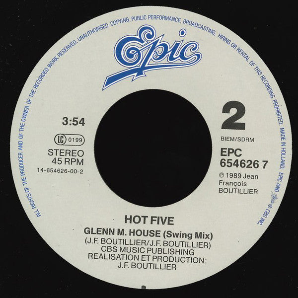 Hot Five : Glenn M House  (7", Single)