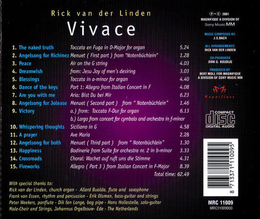 Rick Van Der Linden : Vivace (CD, Album)