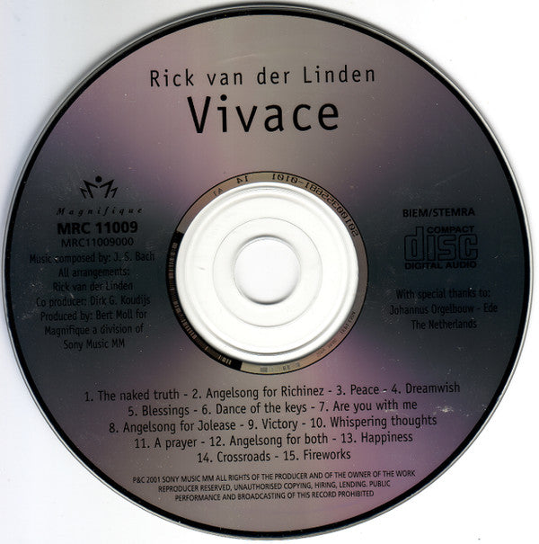 Rick Van Der Linden : Vivace (CD, Album)