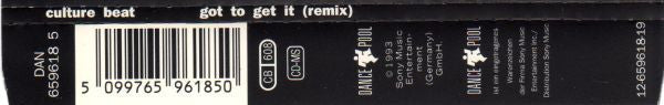 Culture Beat : Got To Get It (Remix) (CD, Maxi)