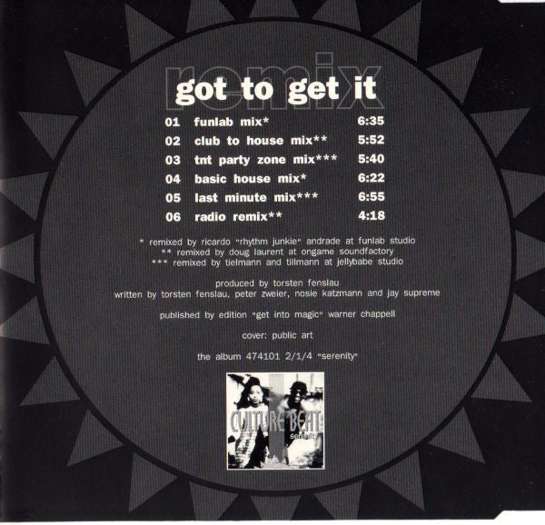 Culture Beat : Got To Get It (Remix) (CD, Maxi)