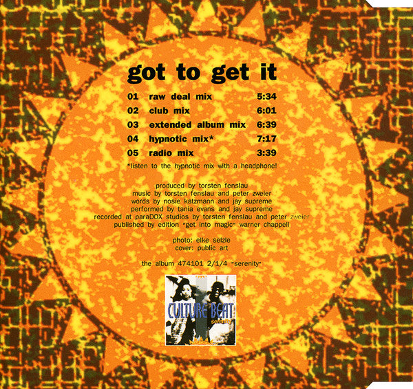 Culture Beat : Got To Get It (CD, Maxi)