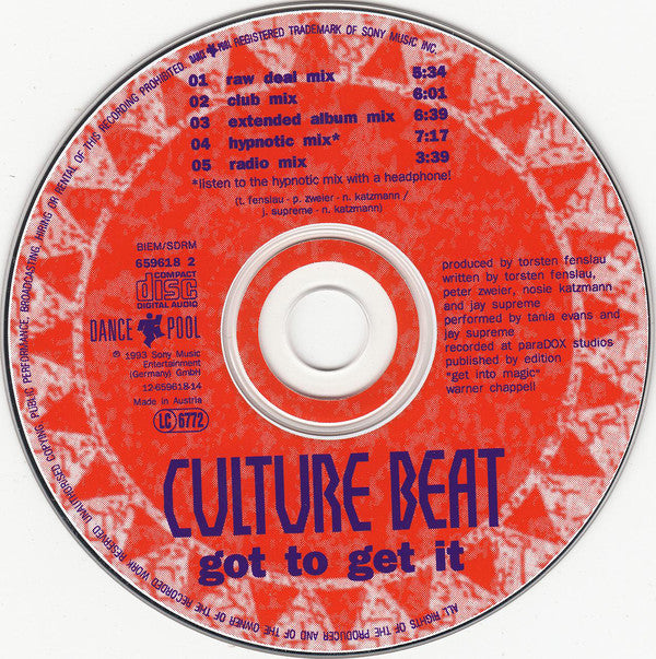 Culture Beat : Got To Get It (CD, Maxi)
