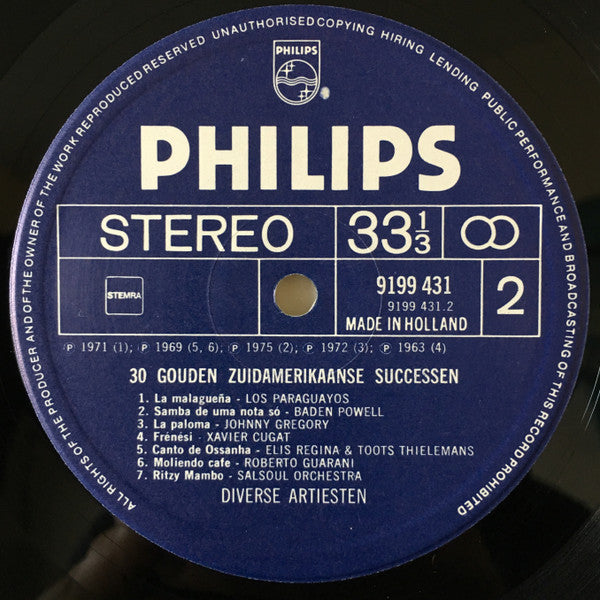 Various : 30 Gouden Zuidamerikaanse Successen (2xLP, Comp, Gat)
