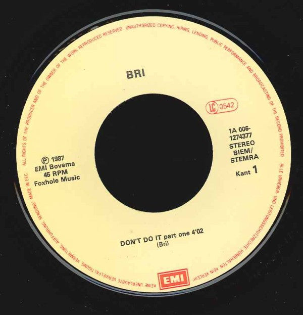 BRI (5) : Don't Do It (7", Single)