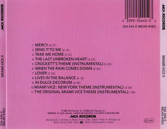Various : Miami Vice II (New Music From The Television Series 'Miami Vice') (CD, Comp)