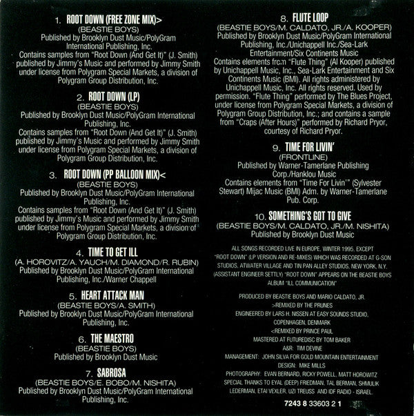 Beastie Boys : Root Down EP (CD, Album, EP)