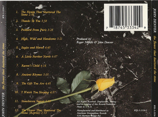 John Denver : The Flower That Shattered The Stone (CD, Album)