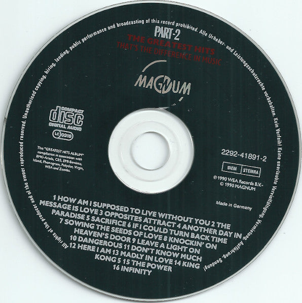 Various : The Greatest Hits - Part 2 (CD, Comp)