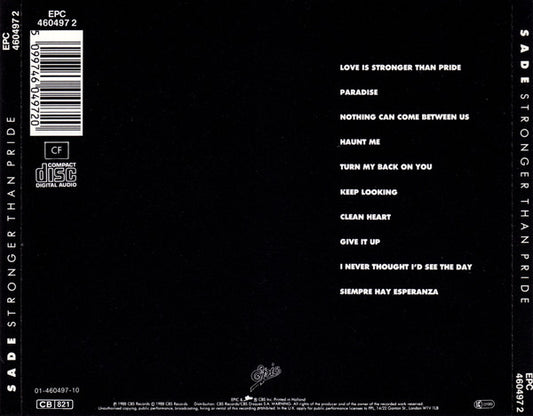 Sade : Stronger Than Pride (CD, Album)