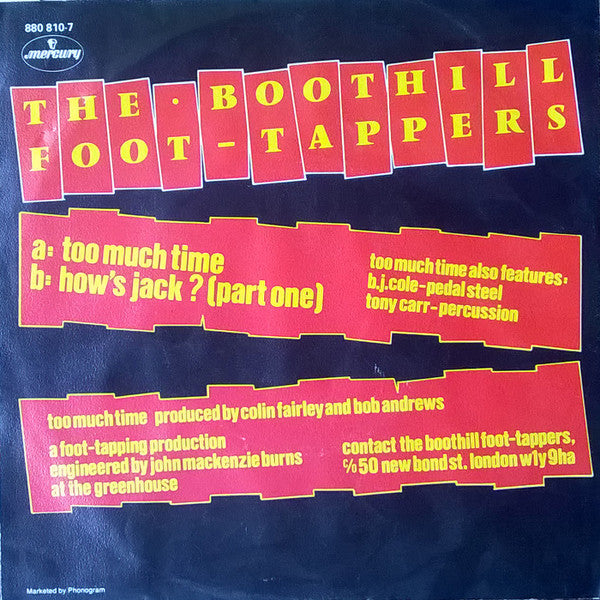 Boothill Foot Tappers : Too Much Time (7", Single)